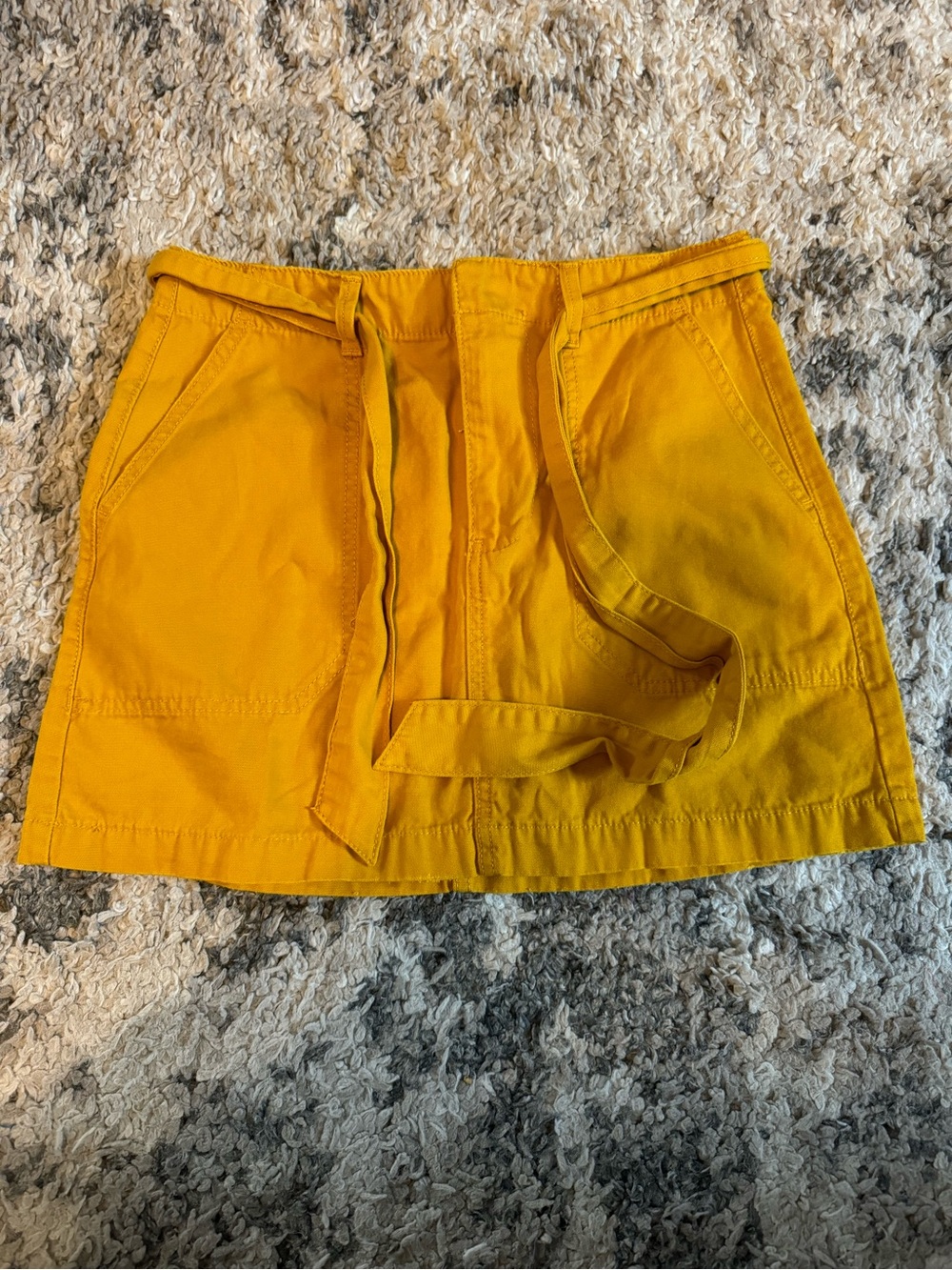 Indigo Rein Mustard Yellow Utility Skort with Tie Waist
